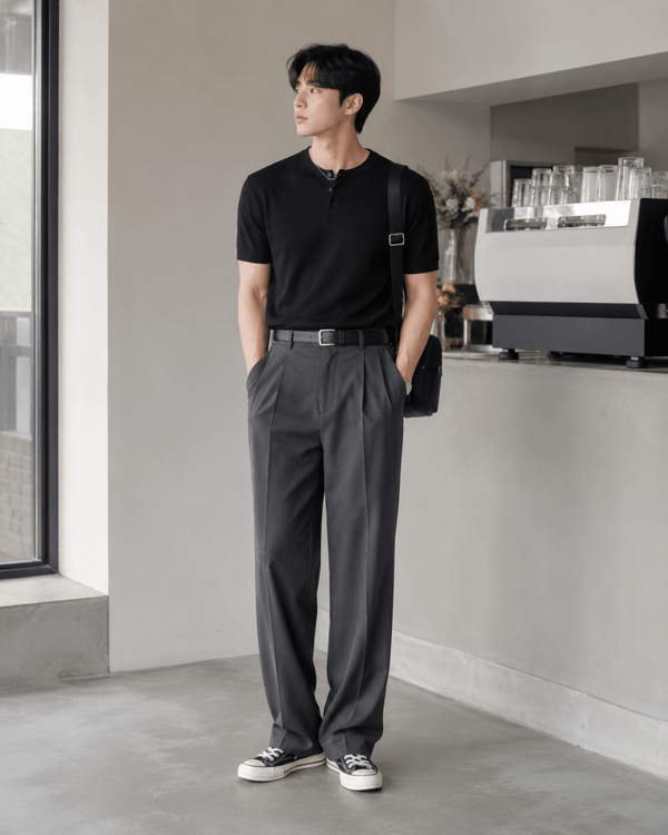 Henry Neck Button Summer Knit or1654
