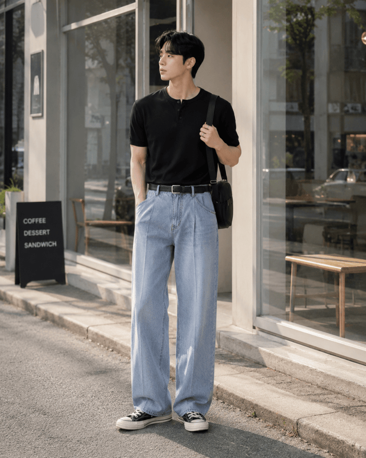 ヘンリースリムニットトップス or1653 – 韓国メンズファッション通販