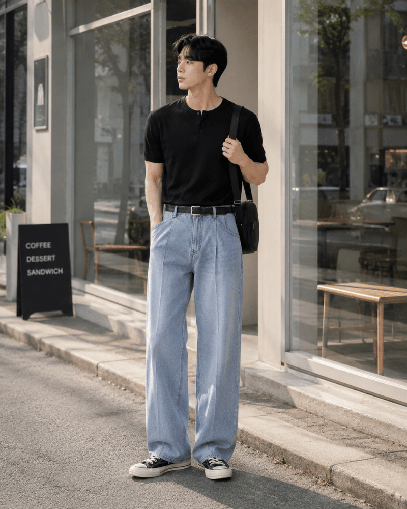 ヘンリースリムニットトップス or1653 – 韓国メンズファッション通販