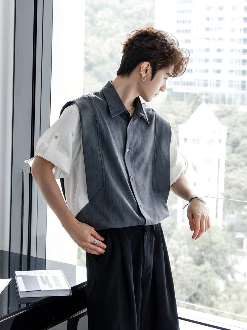 フェイクツーピースシャツ OR4500 - 韓国メンズファッション通販 - ORUN - 
