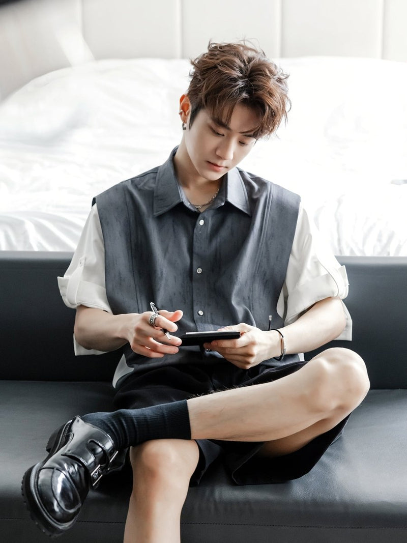フェイクツーピースシャツ OR4500 - 韓国メンズファッション通販 - ORUN - 