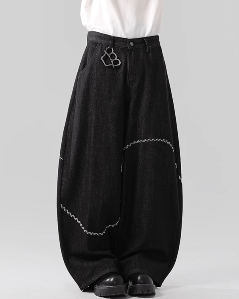 ワイドバギーデニムパンツ OR4565 - 韓国メンズファッション通販 - ORUN - 