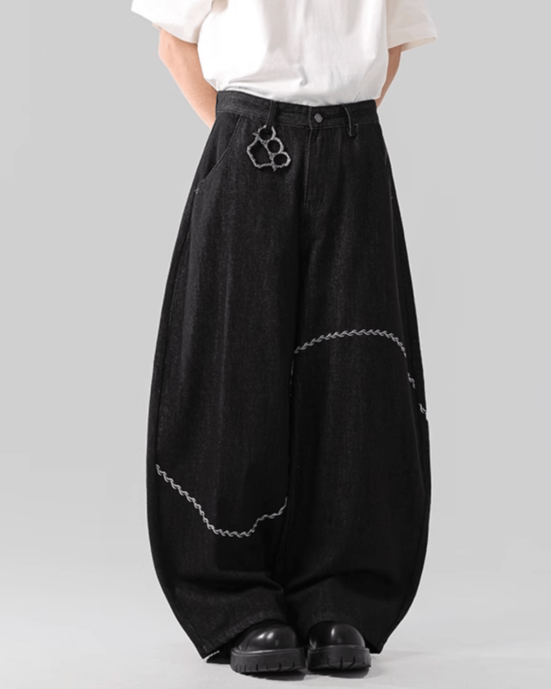 ワイドバギーデニムパンツ OR4565 - 韓国メンズファッション通販 - ORUN - 