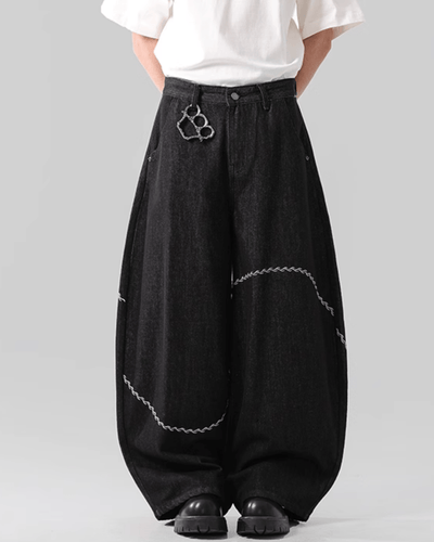 ワイドバギーデニムパンツ OR4565 - 韓国メンズファッション通販 - ORUN - 