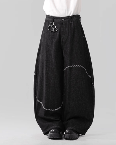 ワイドバギーデニムパンツ OR4565 - 韓国メンズファッション通販 - ORUN - 