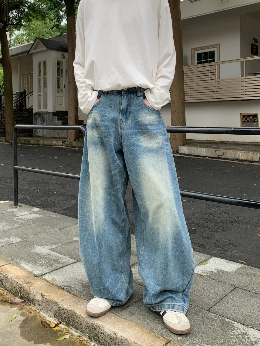レトロウォッシュワイドカーブパンツ OR4579 – 韓国メンズ