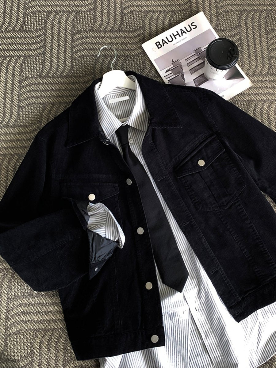 オルディスブラックコーデュロイジャケット OR4681 – 韓国メンズ