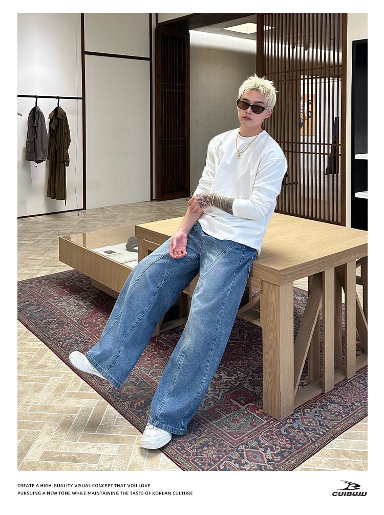 ヴェルシードワイドシームデニムパンツ OR4692 - 韓国メンズファッション通販 - ORUN - 