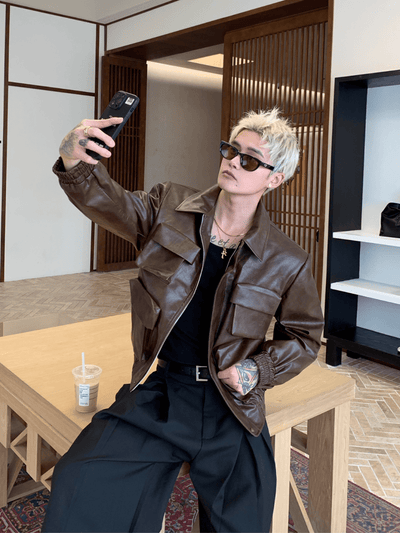 ミュートレザー ユーティリティブルゾン　OR4699 - 韓国メンズファッション通販 - ORUN - 