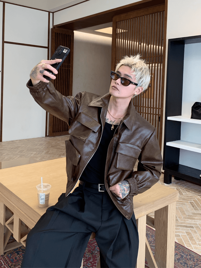 ミュートレザー ユーティリティブルゾン　OR4699 - 韓国メンズファッション通販 - ORUN - 