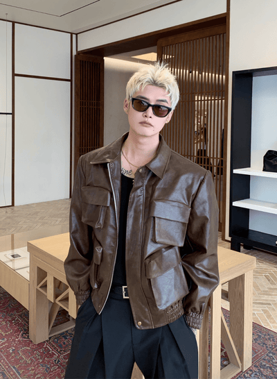 ミュートレザー ユーティリティブルゾン　OR4699 - 韓国メンズファッション通販 - ORUN - 