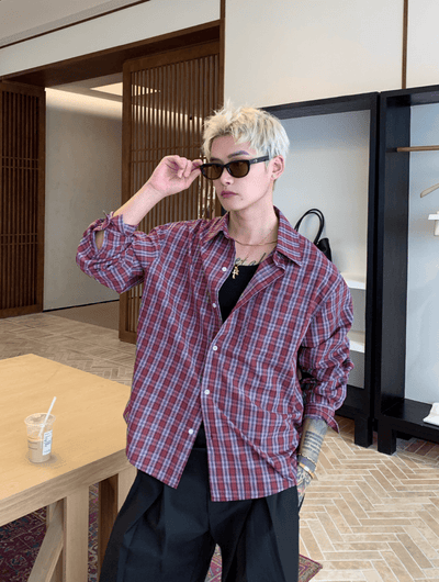 チェック柄カジュアルシャツ　OR4704 - 韓国メンズファッション通販 - ORUN - 