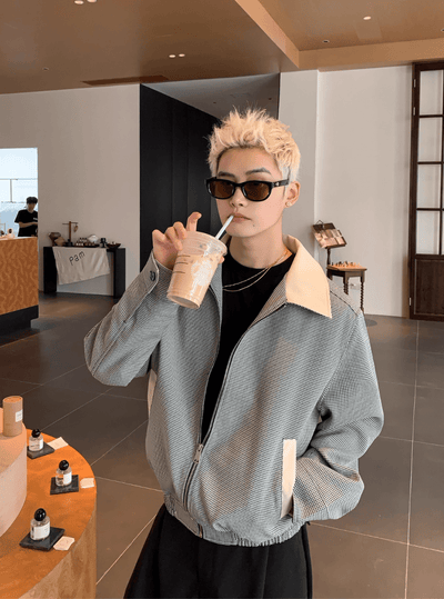 モダンチェック ジップジャケット OR4708 - 韓国メンズファッション通販 - ORUN - 