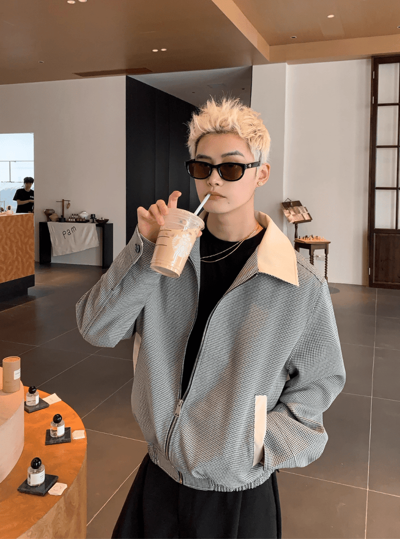 モダンチェック ジップジャケット OR4708 - 韓国メンズファッション通販 - ORUN - 
