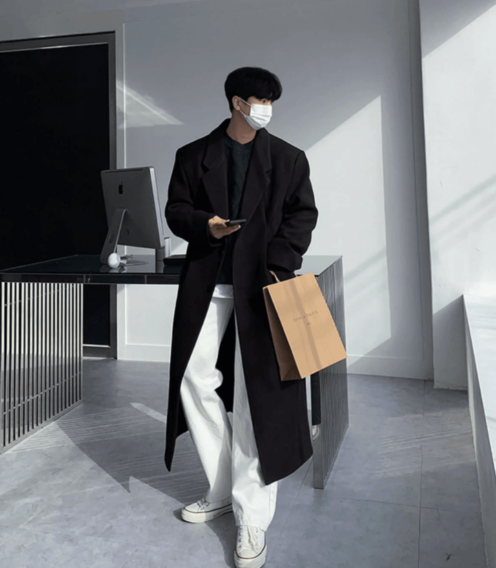 ウーリーテックロングコート OR4728 – 韓国メンズファッション通販