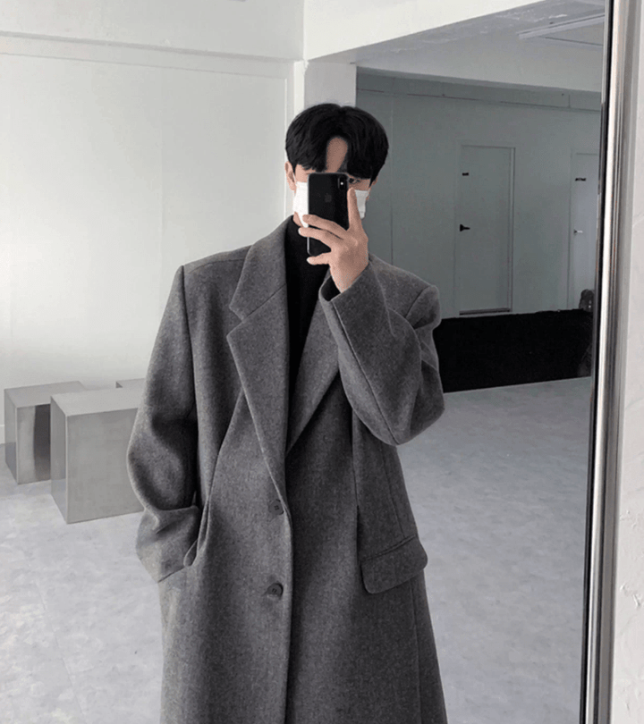 ウーリーテックロングコート OR4728 – 韓国メンズファッション通販