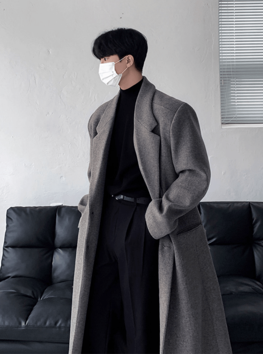 ウーリーテックロングコート OR4728 – 韓国メンズファッション通販