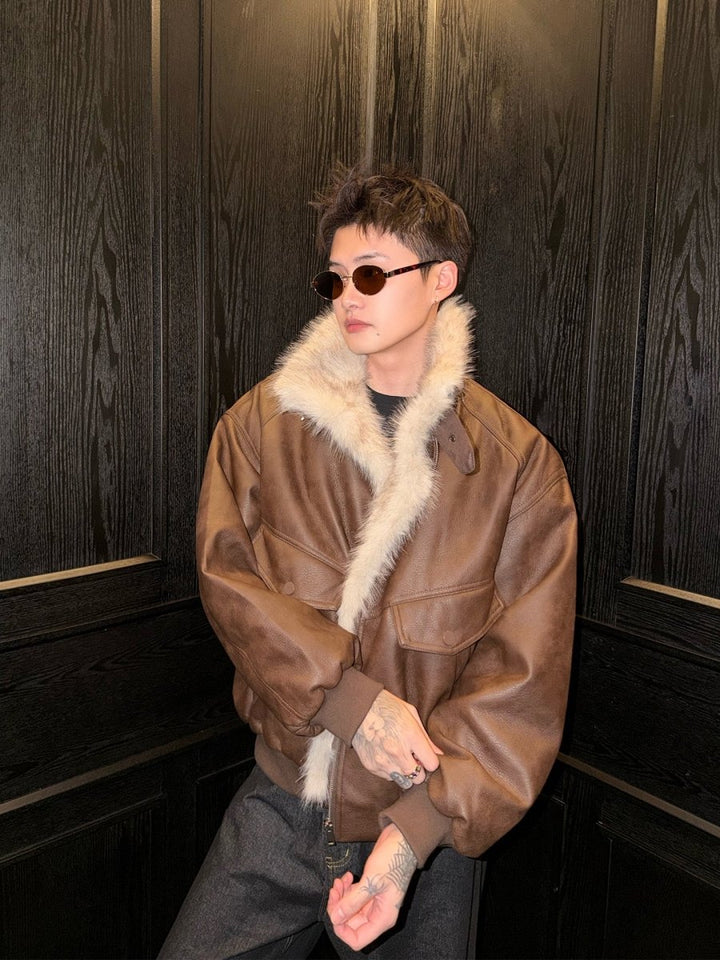 ファー付きレザージャケット OR4734 – 韓国メンズファッション通販