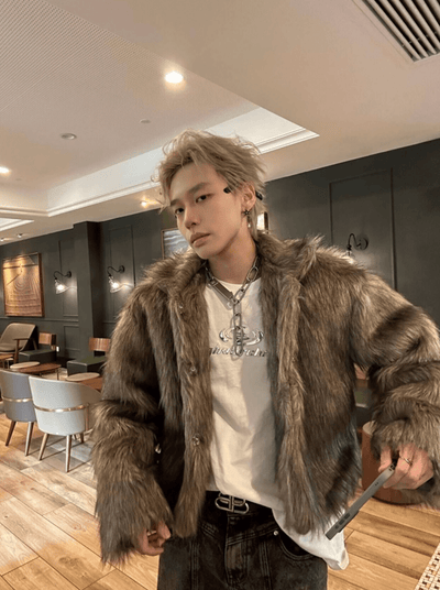 ショート丈デザインファーコート OR4751 - 韓国メンズファッション通販 - ORUN - 