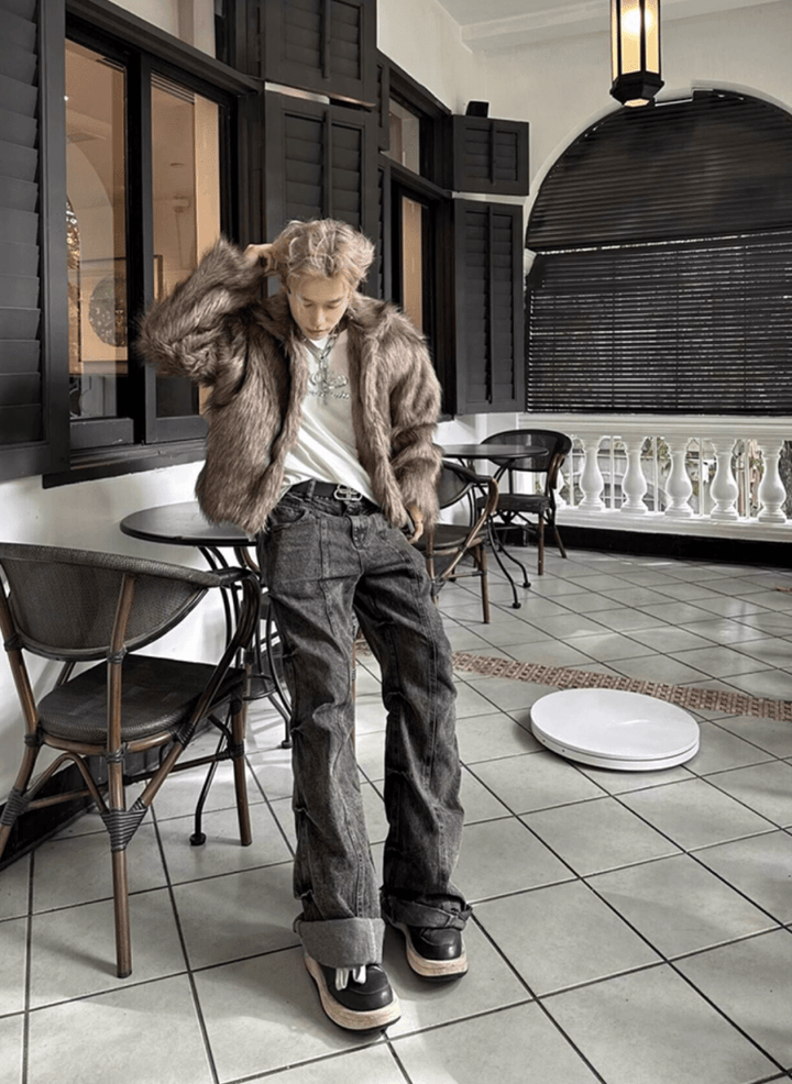 ショート丈デザインファーコート OR4751 – 韓国メンズファッション通販