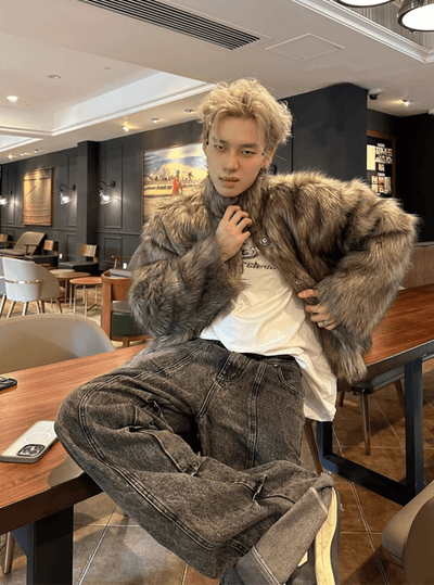 ショート丈デザインファーコート OR4751 - 韓国メンズファッション通販 - ORUN - 