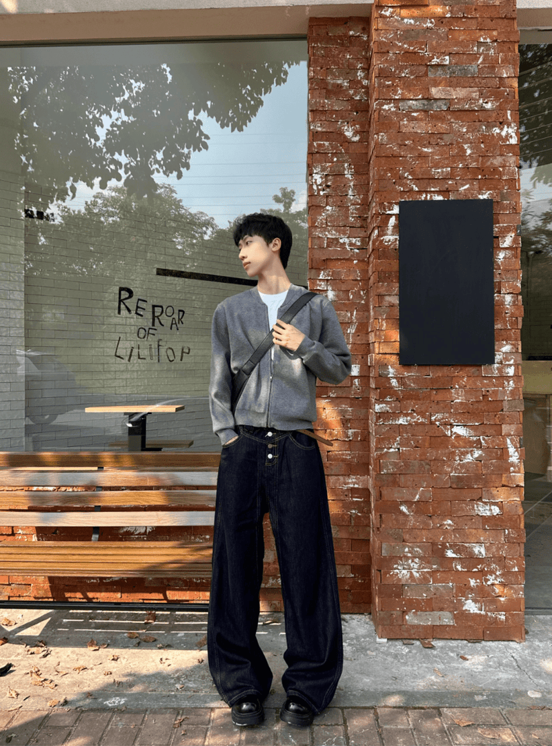 ボタンフライカーブデニムパンツ OR4753 - 韓国メンズファッション通販 - ORUN - 