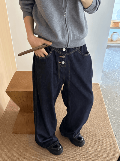 ボタンフライカーブデニムパンツ OR4753 - 韓国メンズファッション通販 - ORUN - 