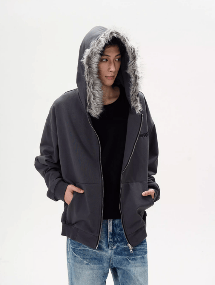 ジップ付きファー付きパーカー OR4755 – 韓国メンズファッション通販