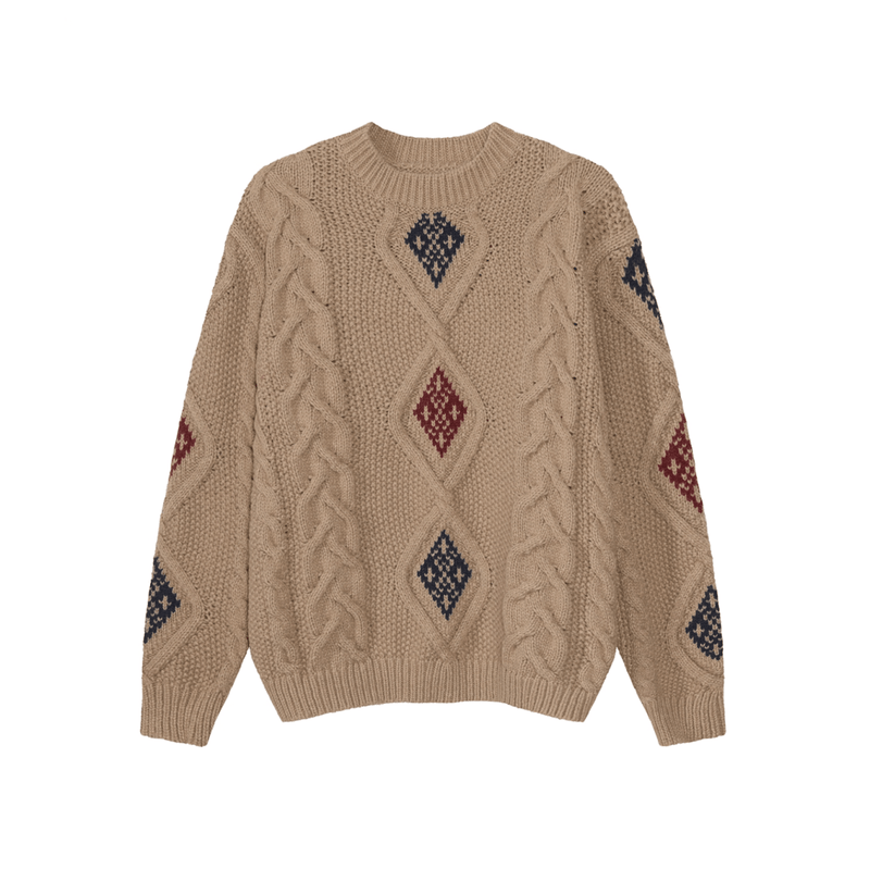 ダイヤケーブルレトロニットセーター　OR4767 - 韓国メンズファッション通販 - ORUN - 