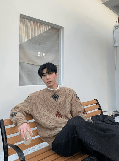 ダイヤケーブルレトロニットセーター　OR4767 - 韓国メンズファッション通販 - ORUN - 