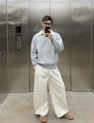 ウールタッチフェイクレイヤードニット　OR4786 - 韓国メンズファッション通販 - ORUN - 