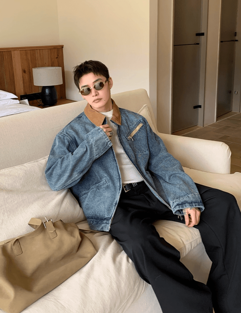 コーデュロイカラーデニムブルゾン　OR4787 - 韓国メンズファッション通販 - ORUN - 