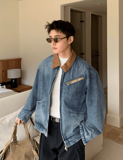 コーデュロイカラーデニムブルゾン　OR4787 - 韓国メンズファッション通販 - ORUN - 