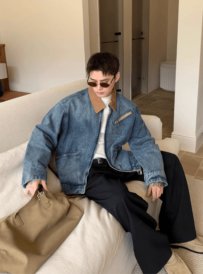 コーデュロイカラーデニムブルゾン　OR4787 - 韓国メンズファッション通販 - ORUN - 