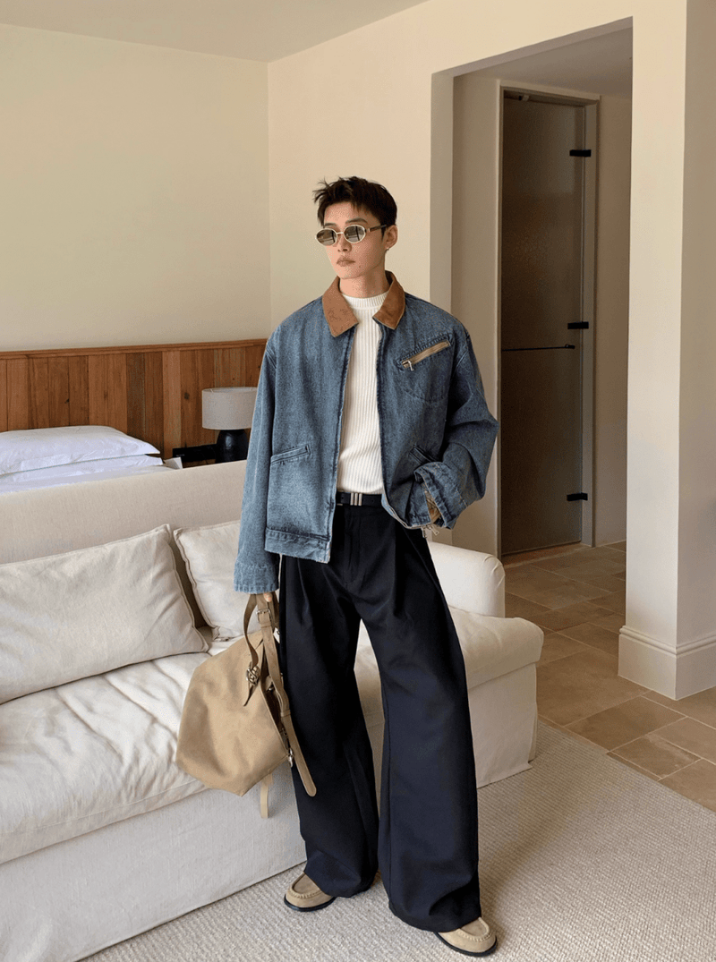 コーデュロイカラーデニムブルゾン　OR4787 - 韓国メンズファッション通販 - ORUN - 