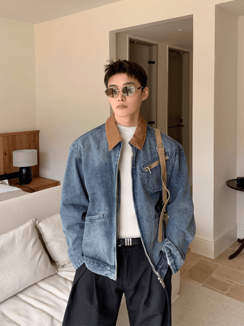 コーデュロイカラーデニムブルゾン　OR4787 - 韓国メンズファッション通販 - ORUN - 