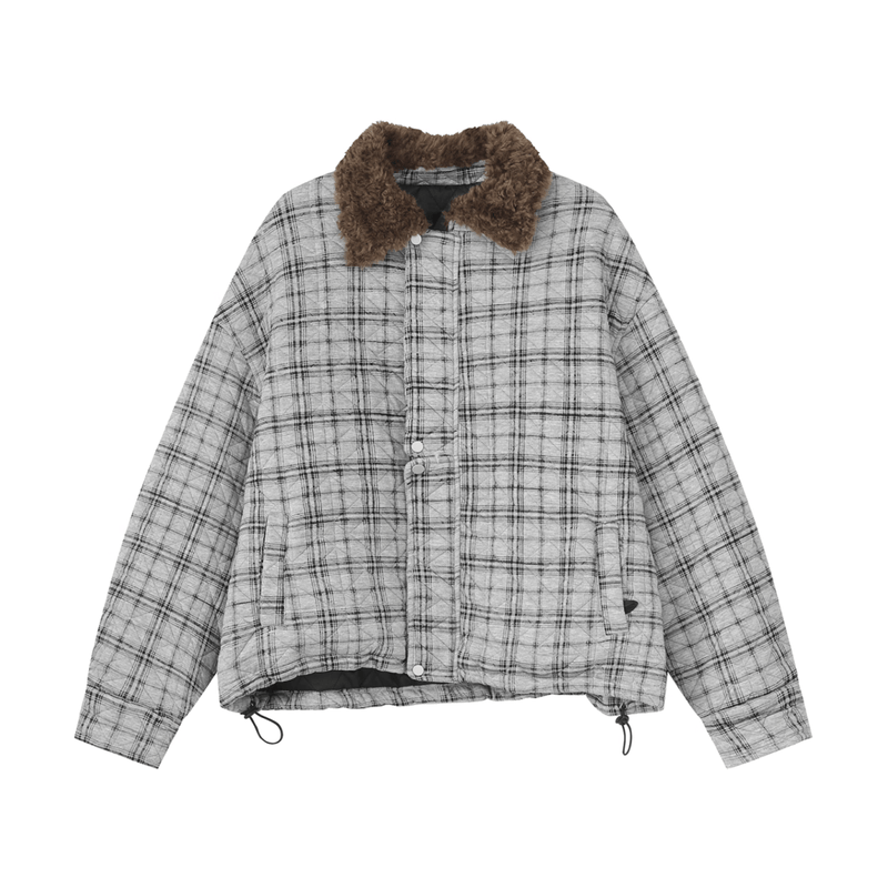ボアカラーチェックキルティングジャケット OR4796 - 韓国メンズファッション通販 - ORUN - 