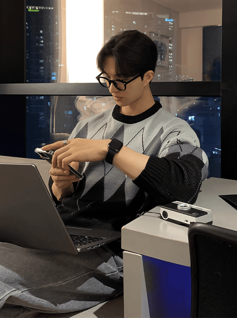 モノトーンアーガイルニット　OR4799 - 韓国メンズファッション通販 - ORUN - 