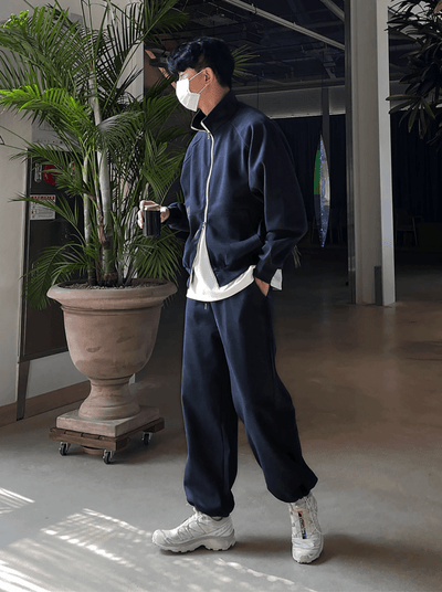 ミニマルジップアップオーバースウェットジャケット　OR4801 - 韓国メンズファッション通販 - ORUN - 