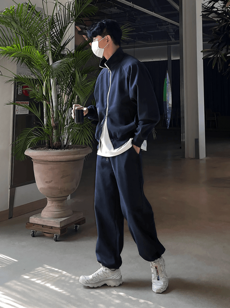 ミニマルジップアップオーバースウェットジャケット　OR4801 - 韓国メンズファッション通販 - ORUN - 