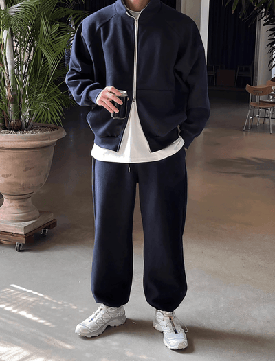 ミニマルジップアップオーバースウェットジャケット　OR4801 - 韓国メンズファッション通販 - ORUN - 