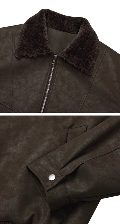 スエードタッチボアショートブルゾン／中綿 OR4802 - 韓国メンズファッション通販 - ORUN - 