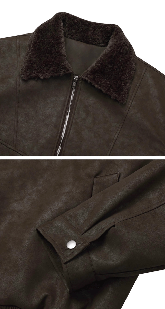 スエードタッチボアショートブルゾン／中綿 OR4802 - 韓国メンズファッション通販 - ORUN - 