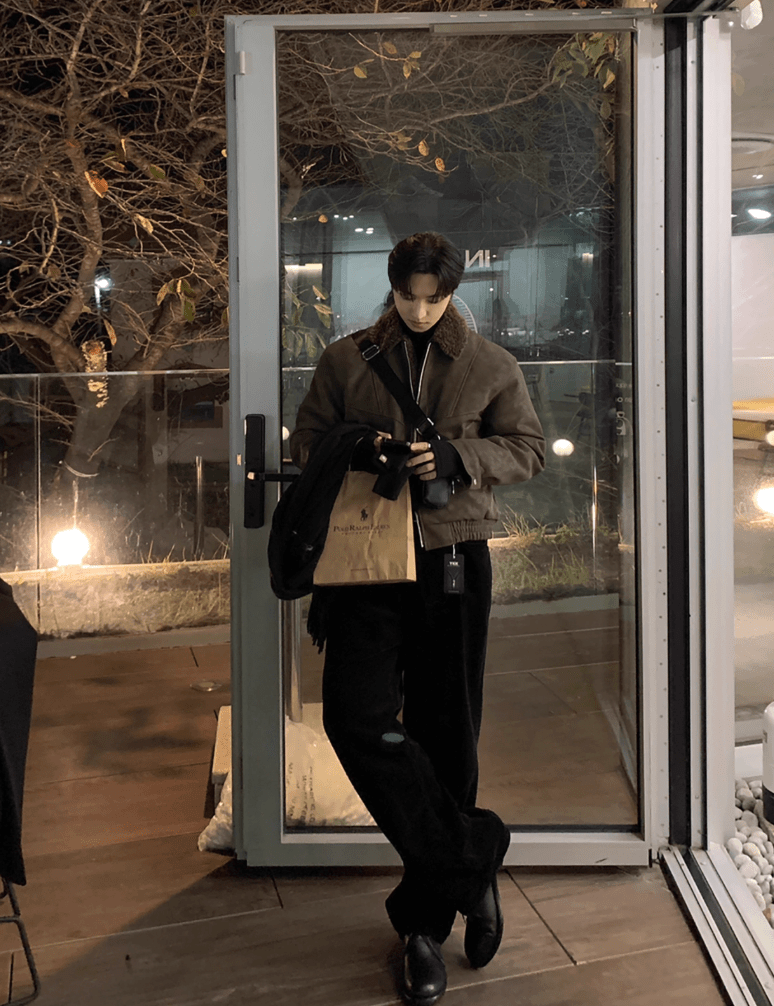 スエードタッチボアショートブルゾン／中綿 OR4802 - 韓国メンズファッション通販 - ORUN - 