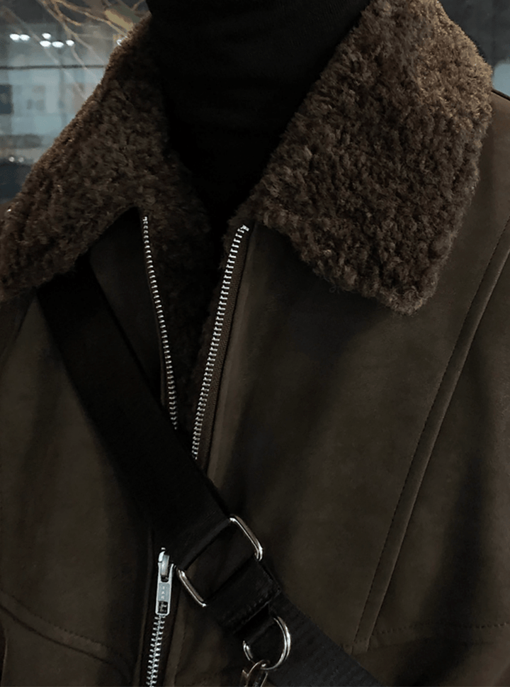 【新品】スエードタッチボアショートブルゾン／中綿 ORUN スエードタッチボアショートブルゾン／中綿 OR4802 – 韓国メンズ