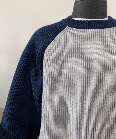 バイカラーラグランスリーブニットプルオーバー　OR4803 - 韓国メンズファッション通販 - ORUN - 