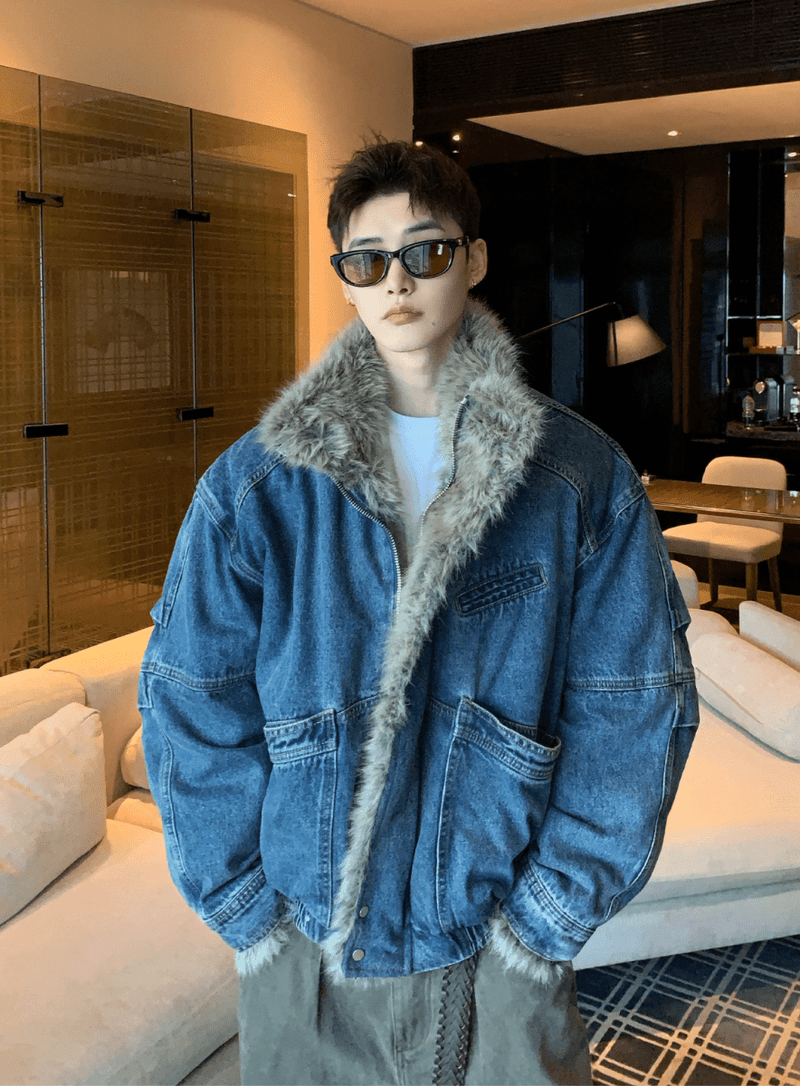 ボアライナー デニムワーク中綿ブルゾン OR4846 - 韓国メンズファッション通販 - ORUN - 