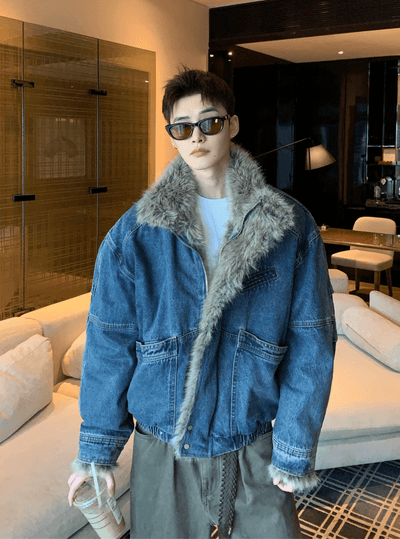 ボアライナー デニムワーク中綿ブルゾン OR4846 - 韓国メンズファッション通販 - ORUN - 