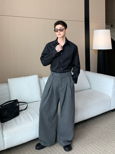 オールドマネー立体ワイドウールスラックス OR4851 - 韓国メンズファッション通販 - ORUN - 