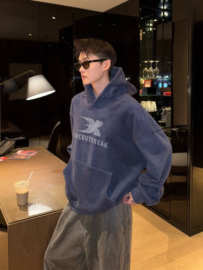 レトロロゴ起毛シルクウールフーディ OR4853 - 韓国メンズファッション通販 - ORUN - 